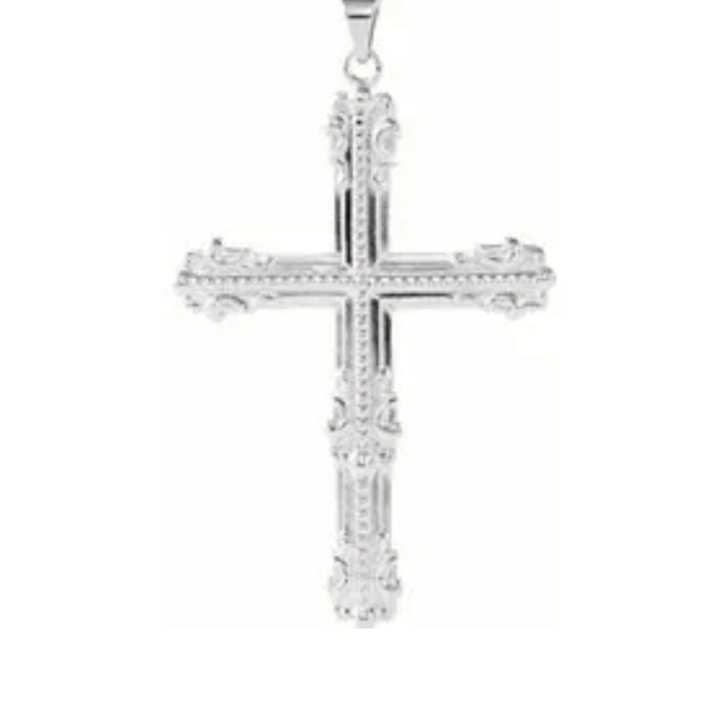Sterling Silver Cross Pendant with Snake Chain